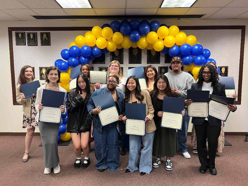 undergraduate students at 2025 awards ceremony