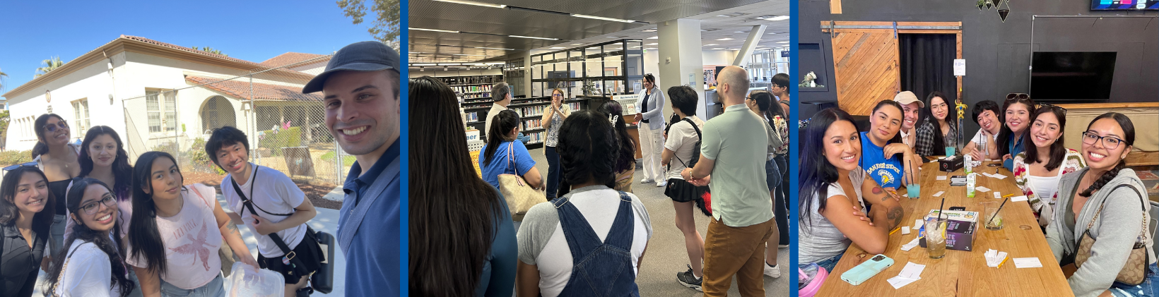 Photo collage of HonorsX touring and hanging out.