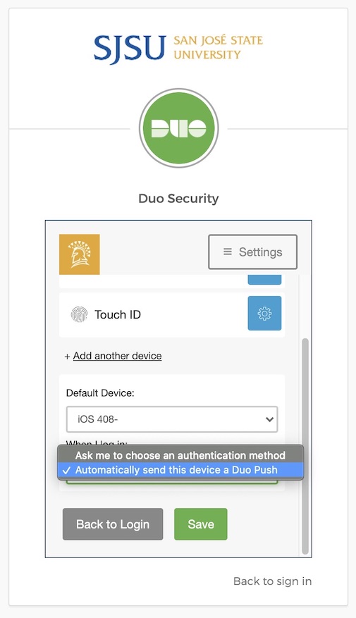 Duo Mobile Push Selection Duo Mobile Push Selection